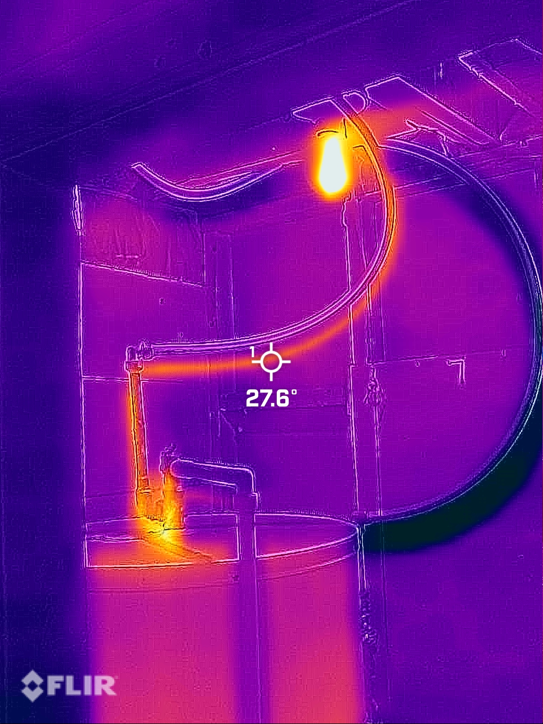 Thermal imaging showing electrical hotspots